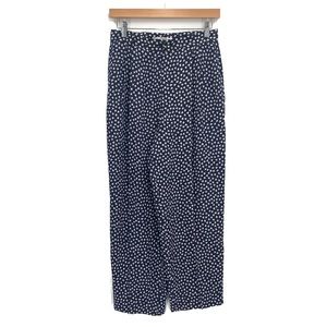 Valentino Miss V Vintage Navy Blue White High Rise Pleated Pants Slacks Size 10